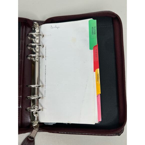 Vintage DayTimer Day Planner Burgundy Faux Leather - Picture 12 of 16
